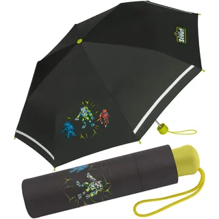 Scout Kinder-Taschenschirm mit reflektierendem Streifen Dark Beast, 90 cm