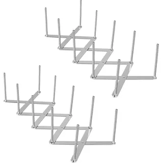 2er-Pack Topfdeckelhalter - Schneidebrett Halter - rostfreies verstellbares Geschirrregal - Küchenschrank Organizer - multifunktionales teleskopisches Aufbewahrungsregal - Pfannen Zubehör - Abtropfgestell - Silber