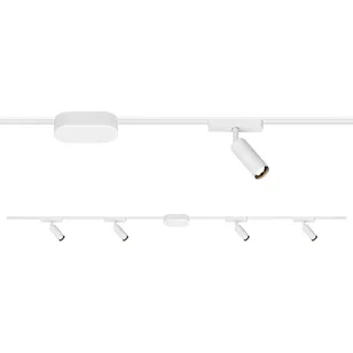 Briloner - Schienensystem Luxtrail Starterset, 4x LED Spots, erweiterbar, schwenkbar, Lampen, Lichtschienensystem Decke, Strahler Schiene, Deckenlampe, LED Deckenleuchte, Spotlight, 2m, Weiß
