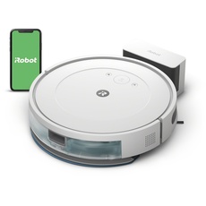 iRobot Roomba Combo Essential Saug- und Wischroboter (Y0112), leistungsstarkes Saugen und Wischen, 4-Stufen-Reinigungssystem, 3 Saugstufen, Spot-Cleaning, steuerbar über App, Tasten oder Sprache, Weiß