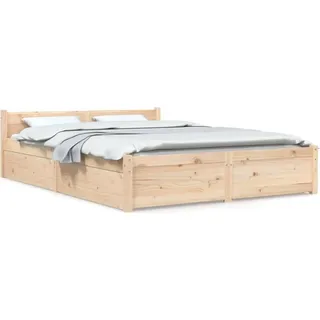 vidaXL Bett mit Schubladen 140x190 cm - Braun