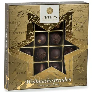 Peters Mit Genuss verführt | Weihnachtsfreuden | Zartbitterpralinen mit Alkohol | Zartbitterschokolade | Handgefertigt | Geschenk | Schokolade | Männer | Made in Germany | 200g