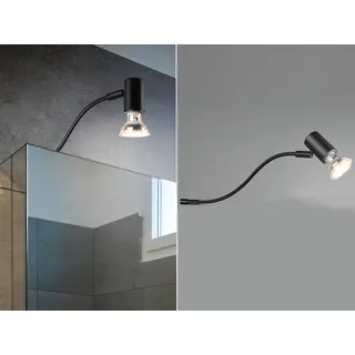 LED Badezimmerlampe Schwarz Lampe für Spiegelschrank mit Spot schwenkbar dimmbar