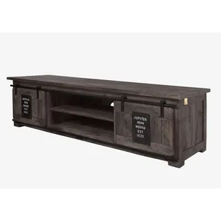 MASSIVMOEBEL24.DE TV-Board Mango 180x55x50 grau lackiert RAILWAY #235 - Grau