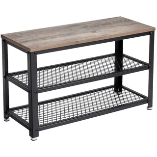 VASAGLE Schuhbank 73 x 45 x 30 cm grège und schwarz / grau