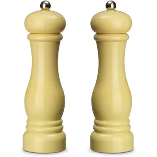 Echtwerk Salz- und Pfeffermühle aus hochwertigem ABS-Kunststoff, Keramikmahlwerk, Manuelle Mühle, Ideal für Gewürze wie Pfeffer, Salz und Chili, Creme, 21 cm