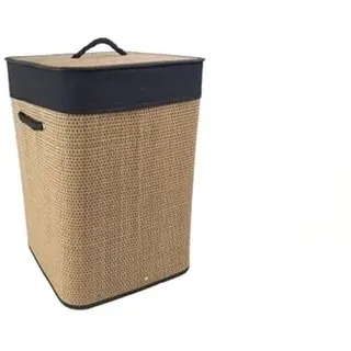 DRW Wäschekorb aus Holz, mit Deckel, 35 x 35 x 50 cm