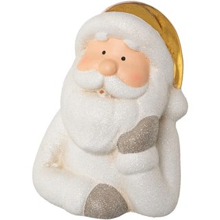 Weihnachtsmann CREATIV HOME "Weihnachtsdeko", weiß, H:14,5cm Ø:11cm, Keramik, Dekofiguren, Weihnachtsmann, aus Keramik, Höhe ca. 14,5 cm