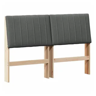 vidaXL Gepolstertes Kopfteil Dunkelgrau 140 cm Massives Kiefernholz - Braun