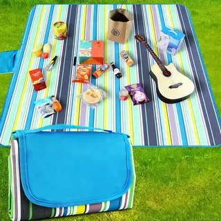 Dubydu Picknickdecke Wasserdicht 200x150 cm Extra Groß, Faltbare Picknickdecke mit Sanddichter Rutschfester PVC-Unterseite, Waschbare Stranddecke Campingdecke Outdoor Decke mit Tragegriff für Garten S