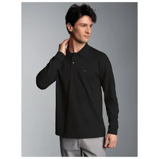 TRIGEMA Langarm Poloshirt schwarz M