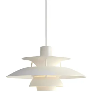 PH5 Pendelleuchte Esstischlampe Kronleuchter,Moderne Minimalistische Hängelampe Verstellbarer Schnur,Blendschutz mit E27 Sockel,Ideal für Kücheninsel,Esszimmer, Wohnzimmer und Schlafzimmer 40CM Weiß