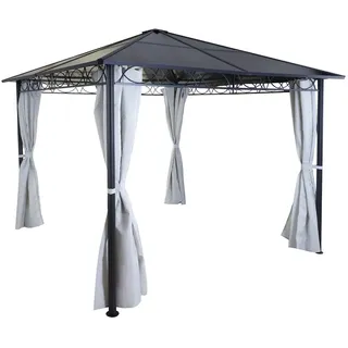 Mendler Hardtop Pergola HWC-C77 3 x 3 m Grau
