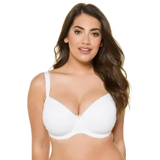 Ulla Popken Damen große Größen Übergrößen Plus Size Bügel-BH, Softschale weiß 110B 697144209-110B