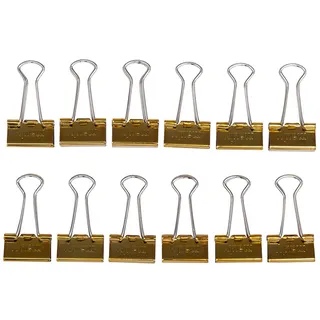 Maul Foldback Klemmer mauly® gold 12 Stück 19 mm für Büro Schule