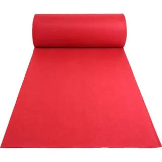 Nisorpa Roter Teppich Läufer Eventteppich Hochzeitsteppich 10m x 1m Lang VIP Event Rot Teppich Rutschfester Red Carpet Empfangsteppich