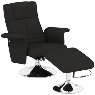 Homcom Massagesessel mit Fußhocker Polyester 95 x 88 x 78 cm Schwarz elektrisch