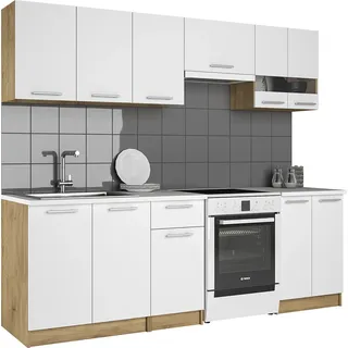 nabbi Die Küche Barletta 240 - Eiche Handwerk golden / weiß - Weiß