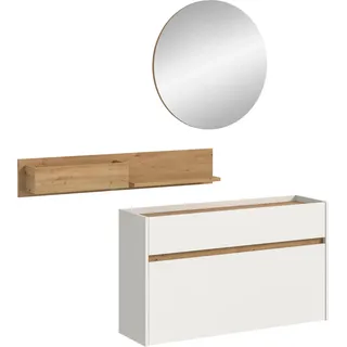INOSIGN Garderoben-Set »EVRID, 3-teilig, Breite 140 cm, individuell hängbar & erweiterbar« best. aus: Kommode, Wandboard & Spiegel, 3 Stk. tlg.