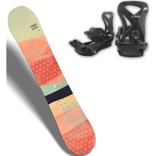 F2 Snowboard »FTWO FREEDOM WOMAN APRICOT 21/22«, (Set), rot