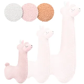 Engelshof Alpaka Kuschelkissen Lama Kuscheltier Seitenschläferkissen XXL plüschtier; Stofftier für Teenager, Mädchen und Jungen, Alpaka Geschenk, Schmusekissen, Plüschkissen Kuscheltier Rosa 75cm