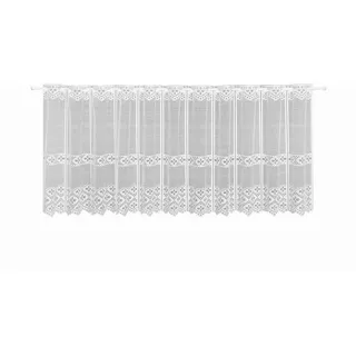 Kurzgardine , Weiß , Textil , Graphik , 150x60 cm , Heimtextilien, Vorhänge, Scheibengardinen