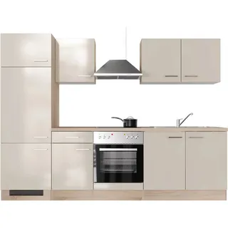 Flex-Well Küchenzeile Orlando 270 cm Kaschmir Glanz - Sonoma Eiche