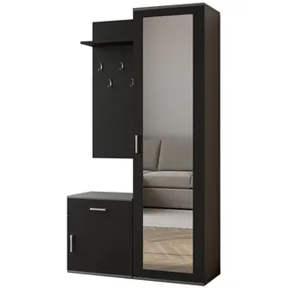 margaret hadas24 Garderobenset Patricia 100 cm Grau/Schwarz