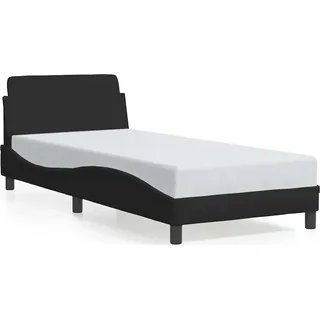 vidaXL Bettgestell mit Kopfteil "Dover" Schwarz 80x200 cm Stoff - Schwarz