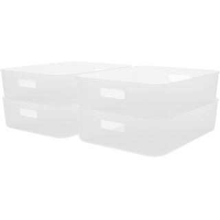 Cetomo 8L*7 Aufbewahrungskorb,Aufbewahrungsboxen aus Kunststoff, Mehrere Farben zur Schrank Organizer für Küche, Schrank, Büro, Bad, Spielzeug, Klar