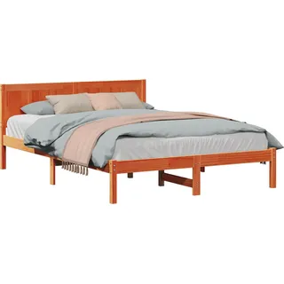 Bettgestell Braun 140 x 200 cm Massivholz Kiefer - Braun