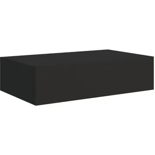 vidaXL Wand Schubladenregal Wandschublade Schweberegal Hängeregal Wandschrank Wandboard Wandregal mit Schublade Schwarz 40x23,5x10cm MDF