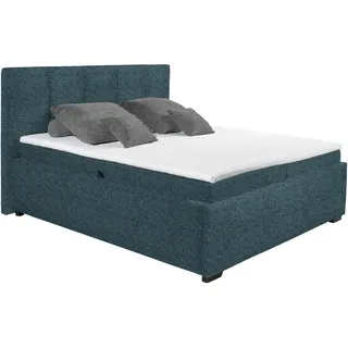 Esposa Polsterbett , Blau , Textil , H2 , Höhe ca. 17 cm , 180x200 cm , Bettkasten, gepolstertes Kopfteil, Stoffauswahl, Topper durchgehend, Matratze in verschiedenen Härtegraden erhältlich , Schlafzimmer, Betten, Polsterbetten