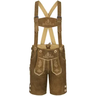 Trachtenlederhose NÜBLER "Kinderlederhose kurz Axel", Herren, Gr. 110, EURO, braun, Obermaterial: 100% Lammleder LEL., Hosen Trachtenlederhose