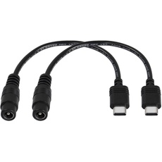 XMSJSIY Adapterkabel, 5 V, Gleichstrom, 5,5, 2,1 mm, Buchse auf USB-Typ-C, Verlängerungskabel, Ladekabel für Laptop, Handys, 2 PCS