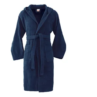 Bassetti Weicher Bademantel 360 g mit Kapuze, 100% Baumwolle, für Herren und Damen, Frottee, Übergrößen – Italien entworfen – Kollektion VIVIAN, Navy D8, XXL