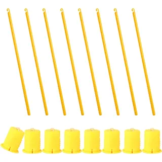 8 Pcs Mini LED Laternenlichter und 8Pcs Laternenstab Kunststoff, 2025 neues Modell LED Deko Licht warmes Gelb, Laternenstab Kinder, für St Martin Laterne, Kürbislaterne, Halloween
