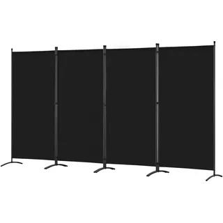 Angel Living Paravent 4 Teilig,Trennwand Raumteiler Paravent raumteiler innen Sichtschutz Wandschirm für Büros Balkon Schlafzimmer Außengarten 324x170cm Schwarz