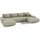 Wohnlandschaft mit Schlaffunktion Dhaka U, Vanille , Beige , Textil , U-Form , 185x85x350 cm , Wohnzimmer, Sofas & Couches, Wohnlandschaften, Wohnlandschaften in U-Form