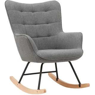 byLIVING Schaukelstuhl Richie Webstoff 72 x 92 x 92 cm Grau gepolstert