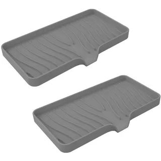 Seifenschale Silikon, 2 Stück Selbstentleerende Seifenablage, rutschfest, Spülmaschinenfest, Seifenhalter für Bade, Dusche, Waschbecken und Küche, Ohne Bohren Seifenbox