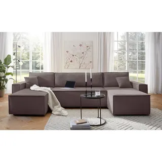 OTTO home Wohnlandschaft Cord U-Form 3-Sitzer taupe
