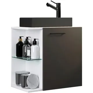 Mid.you Waschtischkombi , Anthrazit , Kunststoff , 1 Fächer , einzeln stellbar , 52 cm , individuell planbar, hängend , Badezimmer, Waschbecken & Armaturen, Waschtische