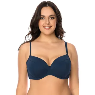 Vivisence bikini bh dame bademode bikinioberteil musterlos neckholder 3214, dunkelblau, 75d - Dunkelblau