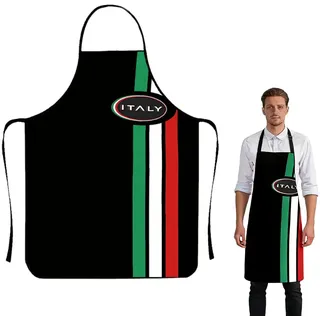 1 Stück Pizza Schürze, Lustige Küchenschürze, 60 X 80Cm Italienische Flagge Grillschürze Für Männer Lustig,Grillschürze Geeignet Für Damen Und Herren(G)