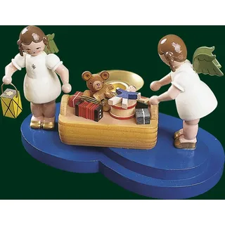 Engel mit Spielzeugkorb Volkskunst Seiffen Handarbeit Erzgebirge NEU 15210