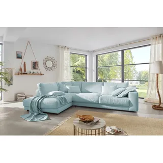 Ecksofa Madeline Cord Recamiere links hellblau