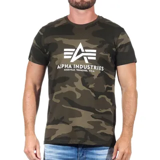 Alpha Industries Basic Camo Kurzarm-T-Shirt Olive Camo XL