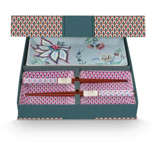 Pip Studio Flower Festival Oriental Geschenkset quadratisch blau 6tlg - Blau