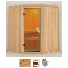 Bild Sauna »Liva«, (Set), 9 KW-Ofen mit integrierter Steuerung beige